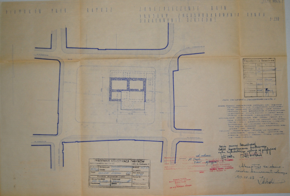 Projekt zagospodarowania Rynku, Prezydium Miejskiej Rady Narodowej zespół nr 199, dokumentacja techniczna sygn. 2458